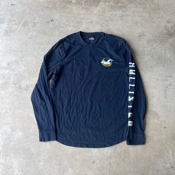 Hollister y2k Navy Long sleeve tee Mens size XL - Picture 1 of 2